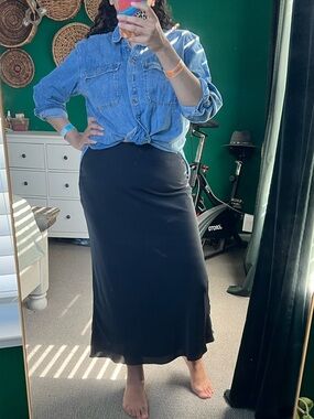 Abercrombie Black bias cut skirt